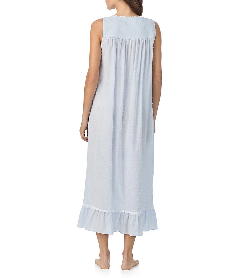 Eileen West Swiss Dot Sleeveless Scoop Neck Woven Ballet Nightgown