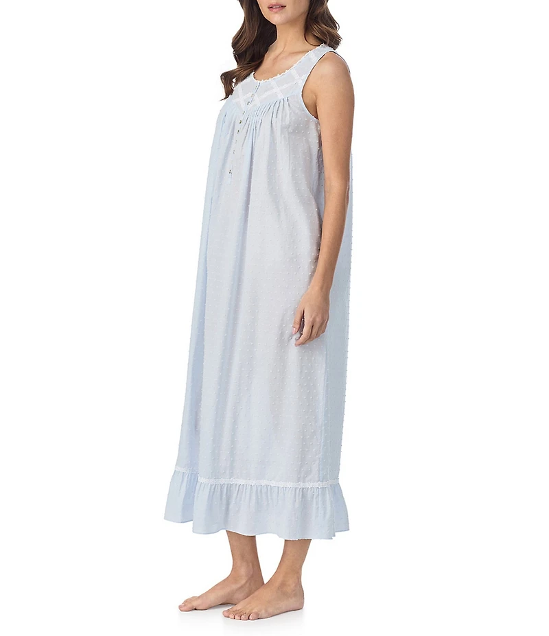 Eileen West Swiss Dot Sleeveless Scoop Neck Woven Ballet Nightgown