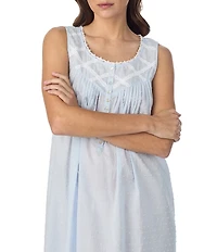 Eileen West Swiss Dot Sleeveless Scoop Neck Woven Ballet Nightgown