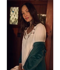 Cozy Velour Long Sleeve Zip-Front Robe