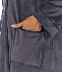 Cozy Velour Long Sleeve Zip-Front Robe