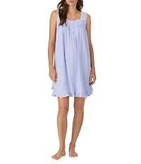 Eileen West Yarn Dyed Striped Print Sweetheart Neck Sleeveless Short Knit Chemise