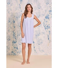 Eileen West Yarn Dyed Striped Print Sweetheart Neck Sleeveless Short Knit Chemise