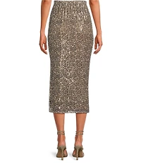 ELAN Cheetah Coordinating Sequin Maxi Sheath Skirt