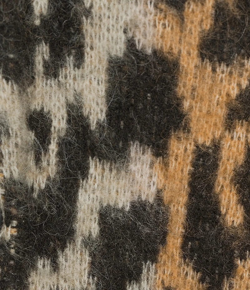 ELAN Cheetah Knit V-Neck Long Sleeve Button Front Cardigan