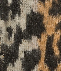 ELAN Cheetah Knit V-Neck Long Sleeve Button Front Cardigan