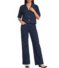 ELAN Coordinating Denim Diamond Wide Leg Jeans