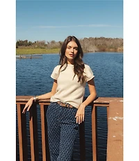 ELAN Coordinating Denim Diamond Wide Leg Jeans
