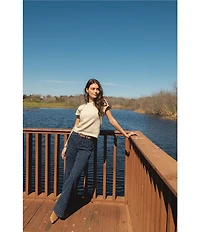 ELAN Coordinating Denim Diamond Wide Leg Jeans