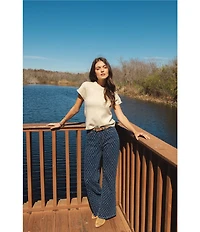ELAN Coordinating Denim Diamond Wide Leg Jeans
