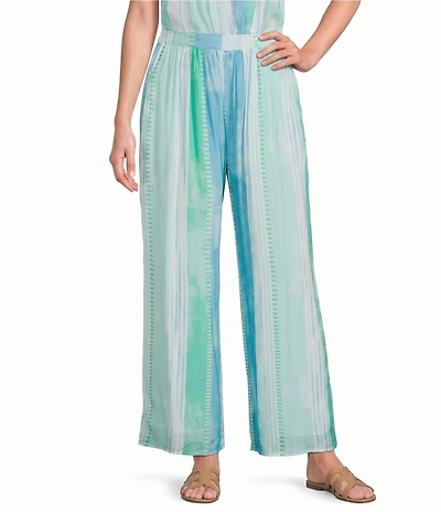 ELAN Coordinating Stripe Pull-On Wide Leg Pants