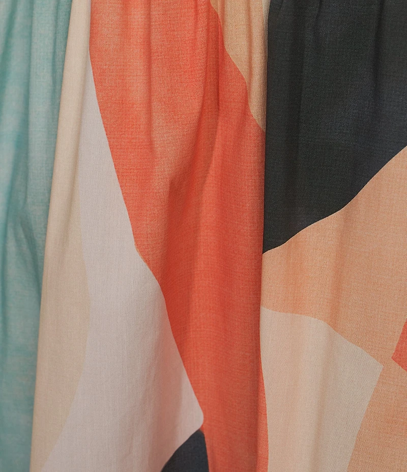 ELAN Coordinating Woven Prism Pull-On Midi Skirt