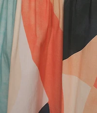 ELAN Coordinating Woven Prism Pull-On Midi Skirt