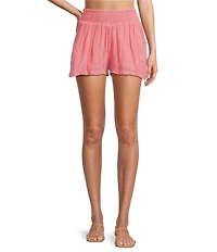 ELAN Cotton Blend Coordinating Smock Waist Shorts