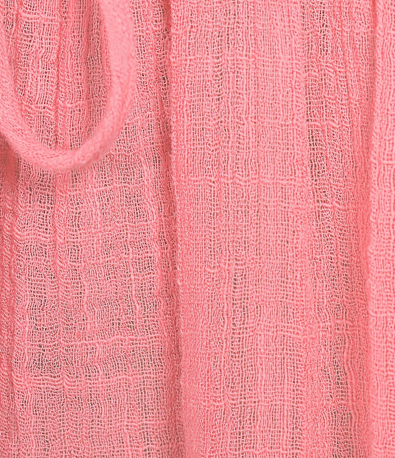ELAN Cotton Blend Coordinating Sleeveless Tie Front Flyaway Top
