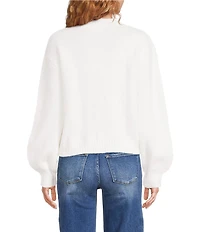 ELAN Crew Neck Long Sleeve Tie Front Cardigan