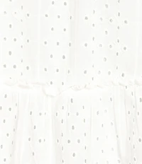 ELAN Eyelet V-Neck Sleeveless Tiered Shift Dress