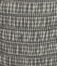 ELAN Gingham V-Neck Sleeveless Smocked Drop Waist Trimmed Mini Dress