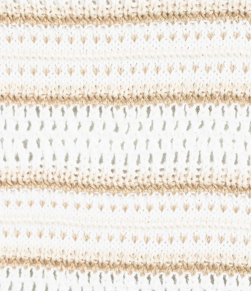 ELAN Knit Stripe Crew Neck Short Sleeve Top