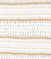 ELAN Knit Stripe Crew Neck Short Sleeve Top