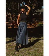 Elan Mock Neck Sleeveless Midi Dress