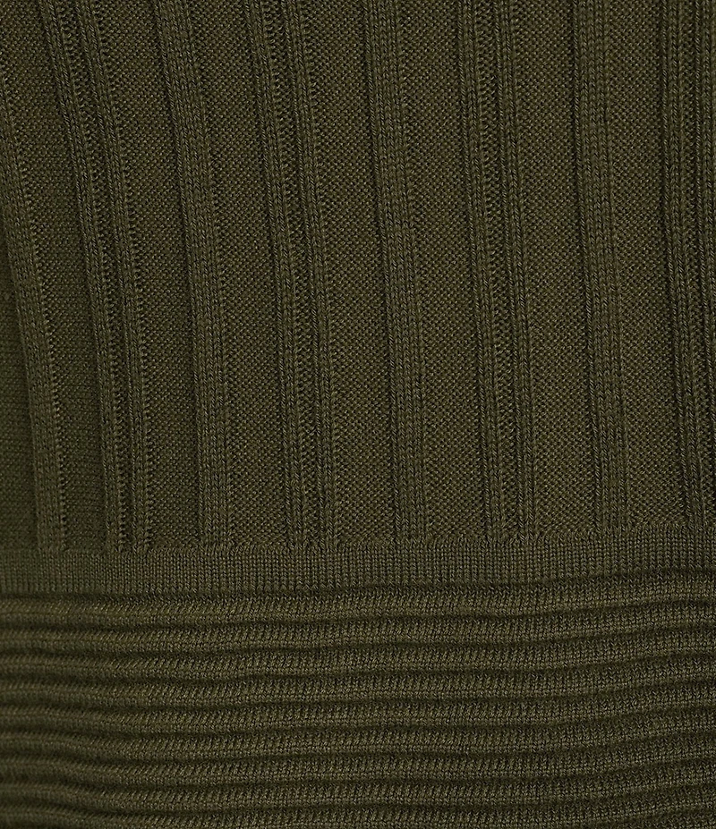 Elan Ribbed Crew Neck Cap Sleeve A-Line Dress