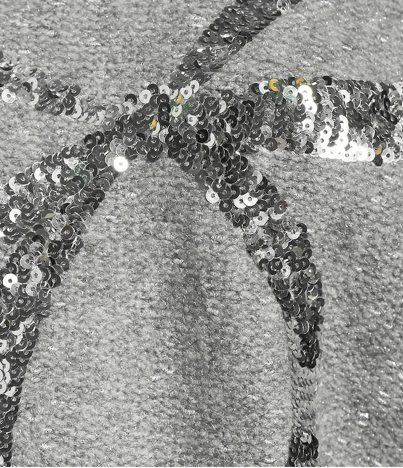 ELAN Sequin Bow Crew Neck Long Sleeve Sweater