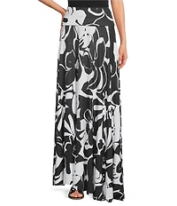 ELAN Stretch Knit Floral Print Strapless Convertible Dress