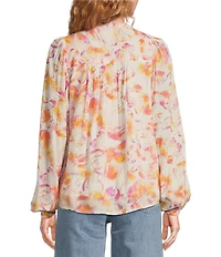 ELAN V-Neck Long Sleeve Print Shirt