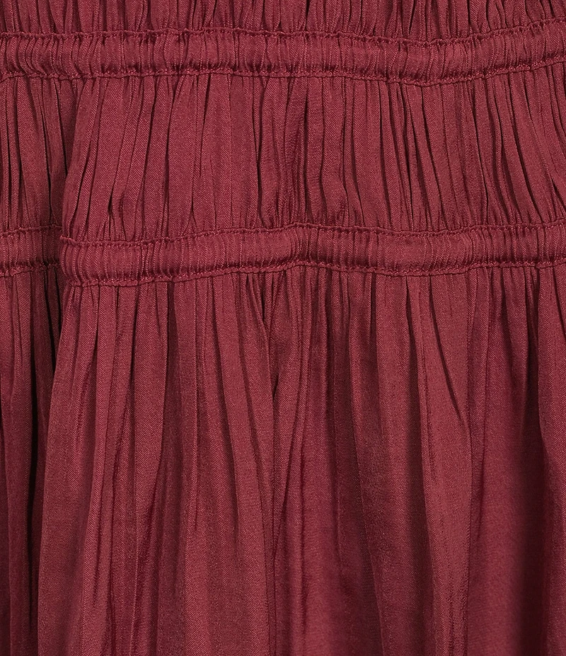 ELAN V-Neck Long Sleeve Smocked Waist Dress