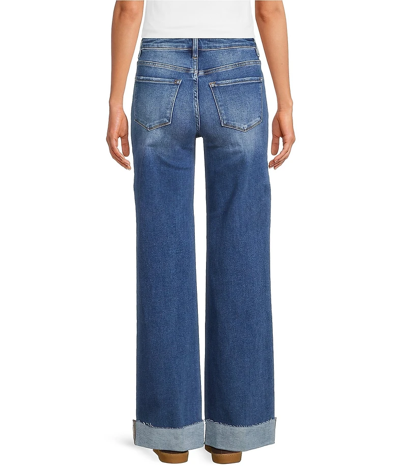 ELAN Wide Leg Cuffed Hem Jeans