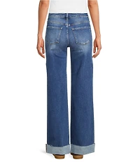 ELAN Wide Leg Cuffed Hem Jeans