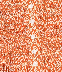 ELAN Woven Floral Square Neck Adjustable Spaghetti Strap Smocked Drop Waist Dress