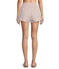 ELAN Woven Stripe Print Elastic Waist Pull-On Shorts