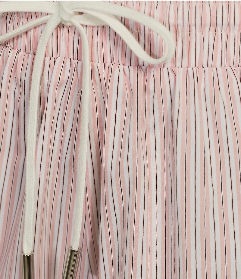 ELAN Woven Stripe Print Elastic Waist Pull-On Shorts