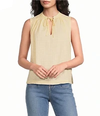 ELAN Woven Tie V-Neck Sleeveless Flowy Top