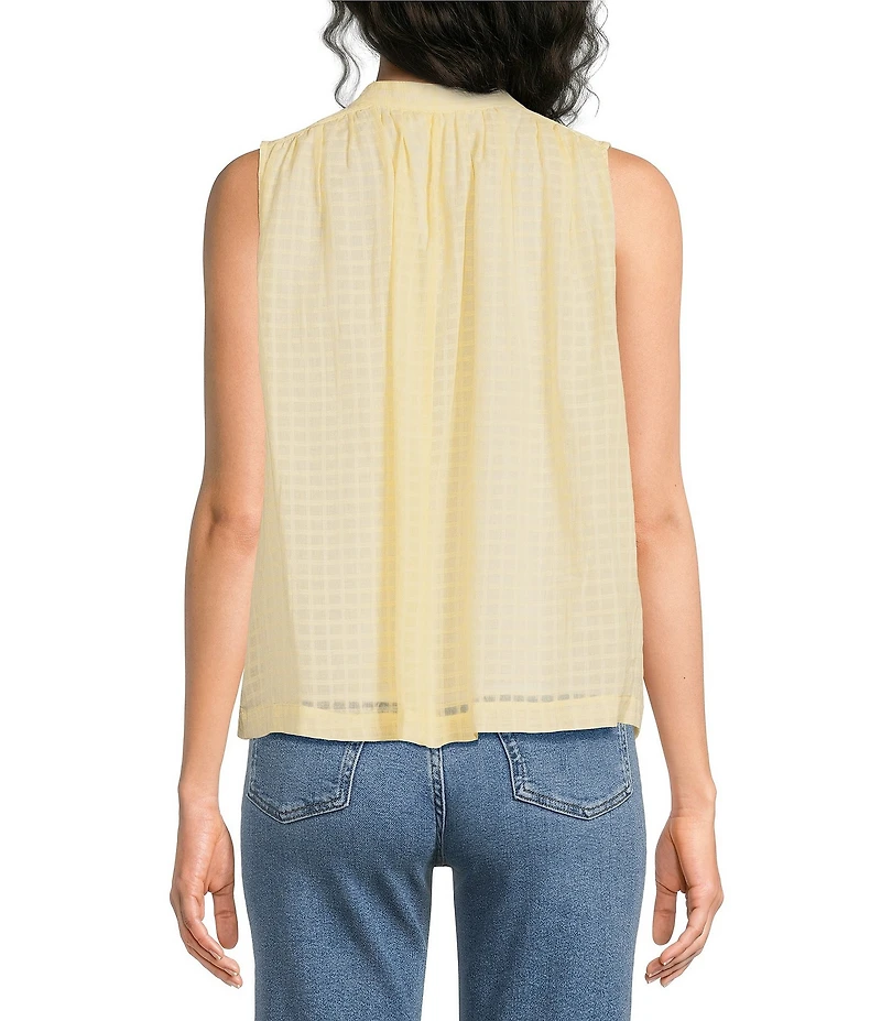 ELAN Woven Tie V-Neck Sleeveless Flowy Top