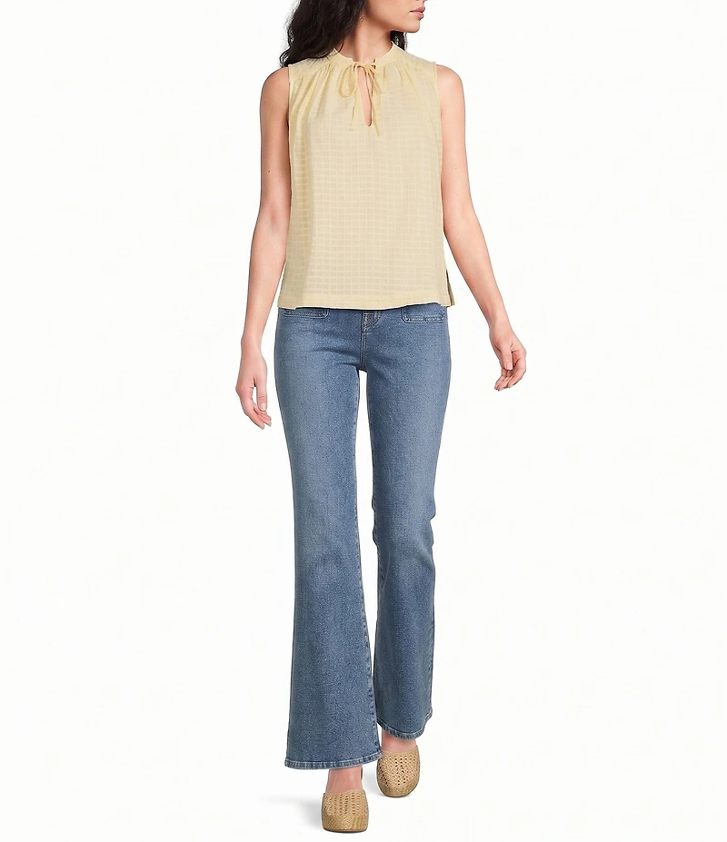ELAN Woven Tie V-Neck Sleeveless Flowy Top