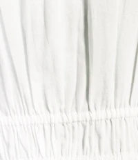 ELAN Woven V-Neck Short Sleeve Smocked Bodice Peplum Top