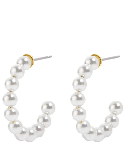 Electric Picks Beachwood Pearl Beaded Hoop Earrings