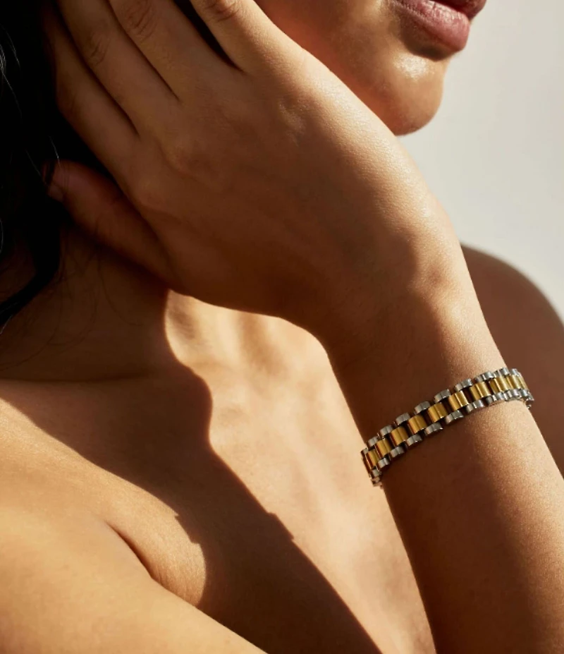 Electric Picks Bennett Two Tone Line Chain Bracelet