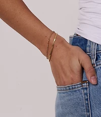 Electric Picks Double Chain Layered Bracelet