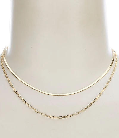 Electric Picks Double Chain Layered Necklace