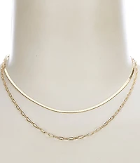 Electric Picks Double Chain Layered Necklace
