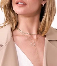 Electric Picks Inner Circle Rhinestone Short Pendant Necklace