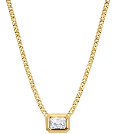 Electric Picks Mirage Square Rhinestone Short Pendant Necklace