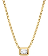 Electric Picks Mirage Square Rhinestone Short Pendant Necklace