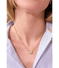 Electric Picks Mirage Square Rhinestone Short Pendant Necklace