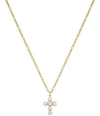 Electric Picks Pearl Cross Short Pendant Necklace