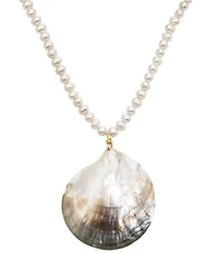 Electric Picks Siren Pearl Seashell Statement Pendant Resort Necklace